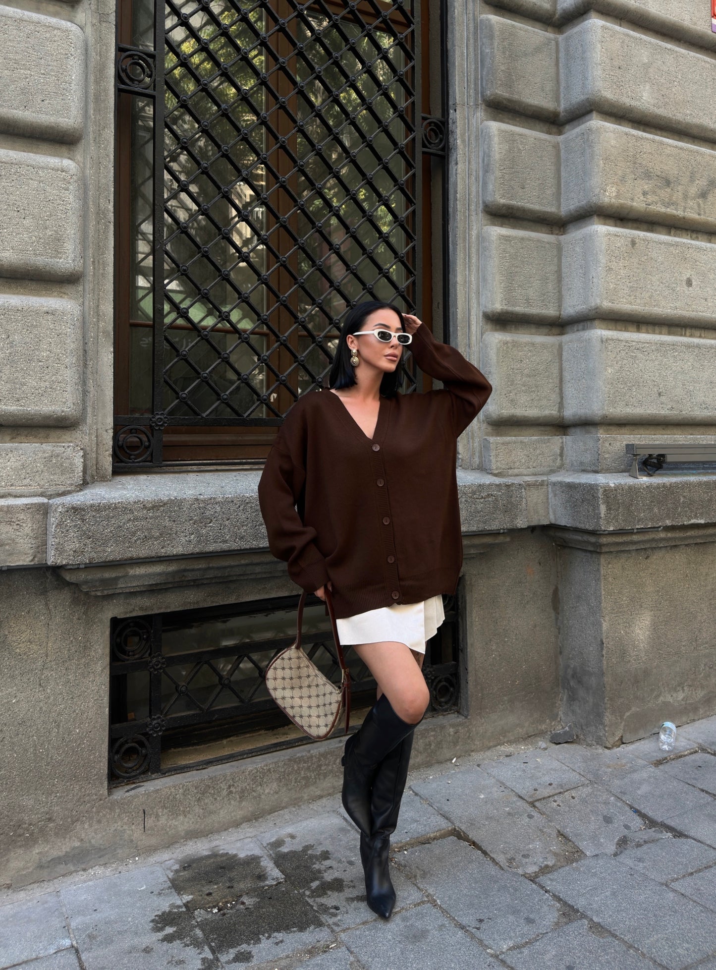 Mocha Half-Zip Knit Sweater