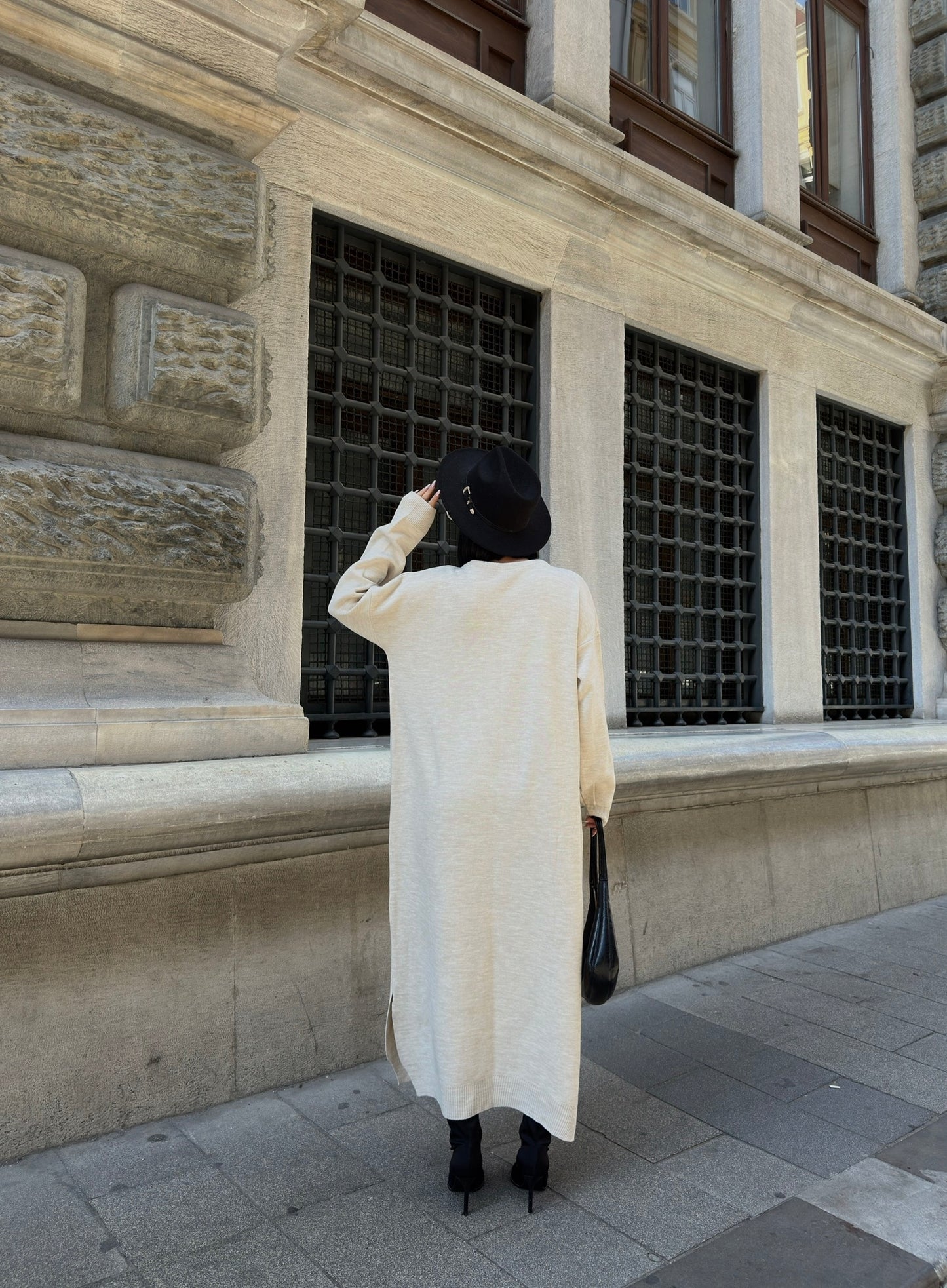 Cozy Cream Knit Maxi Dress