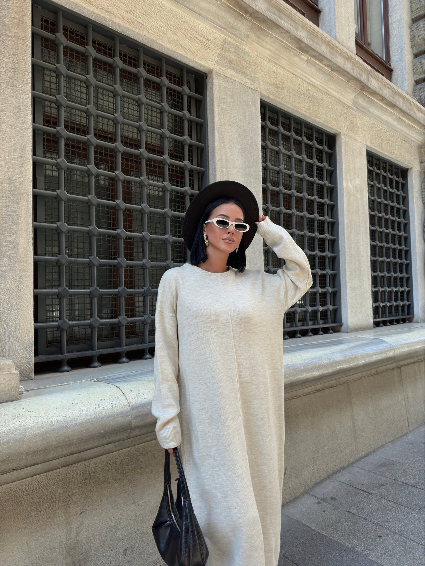 Cozy Cream Knit Maxi Dress