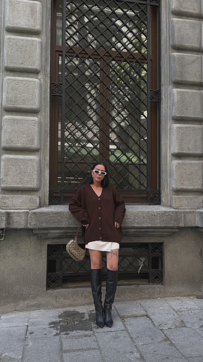 Mocha Half-Zip Knit Sweater